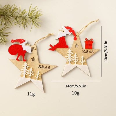Santa Claus Wooden Ornament Christmas Tree Decoration for Holiday Atmosphere and Scene Arrangement eprolo