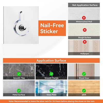 RV shoe storage (adhesive), over-door rack with deep pockets – for motorhomes, narrow wardrobes, 1 piece - GG store