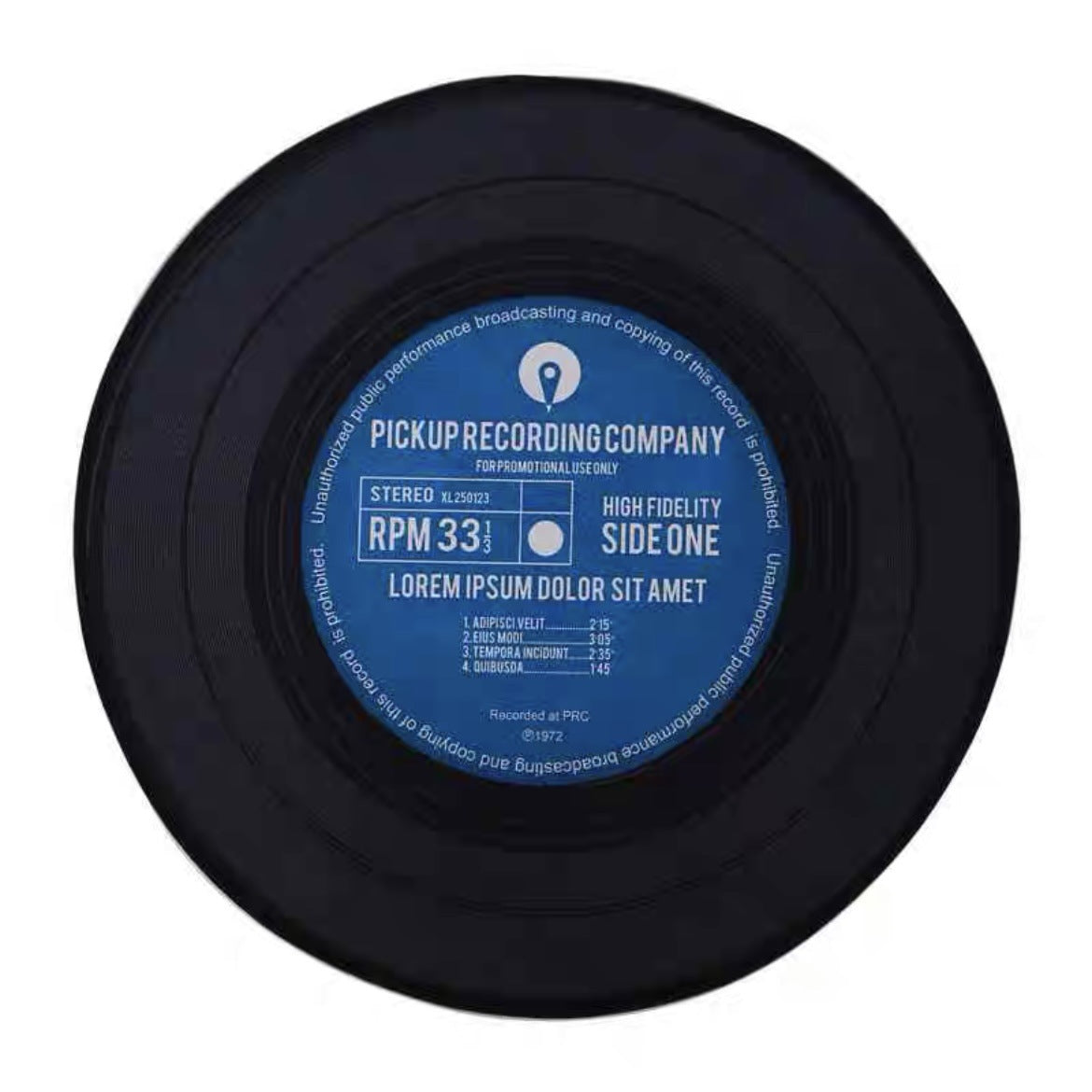 Eprolo vinyl record-themed round floor mat with non-slip surface, suitable as a living room tea table or children's foot mat.
