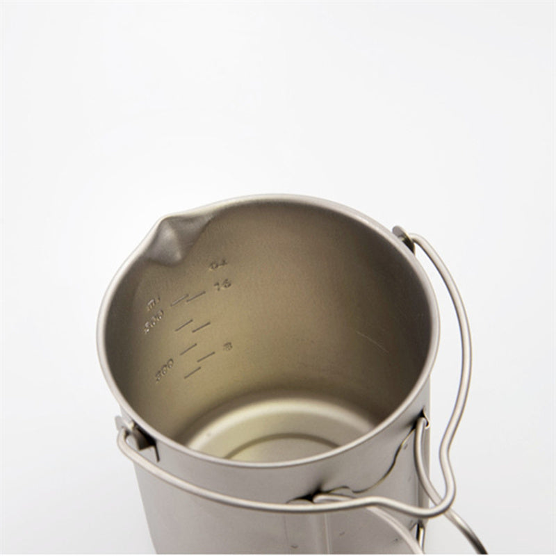 Pure titanium French press by Cavira, 750ml lightweight coffee and tea maker, antibacterial, flavor-neutral for camping or home use.