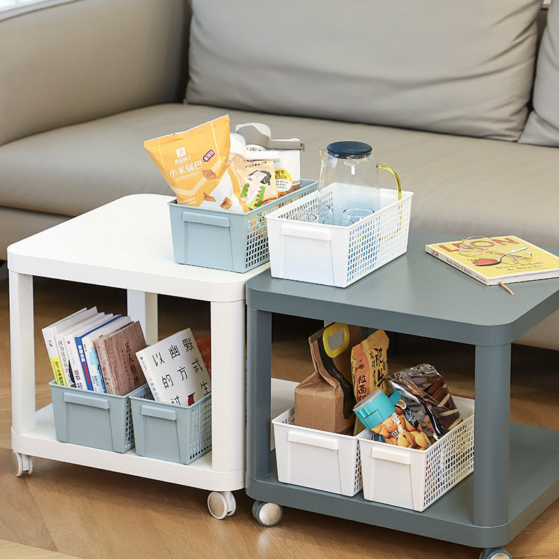 Cavira Nordic minimalist PP hollow storage basket, portable stackable organizer for desktop, kitchen, bathroom, and bedroom use.
