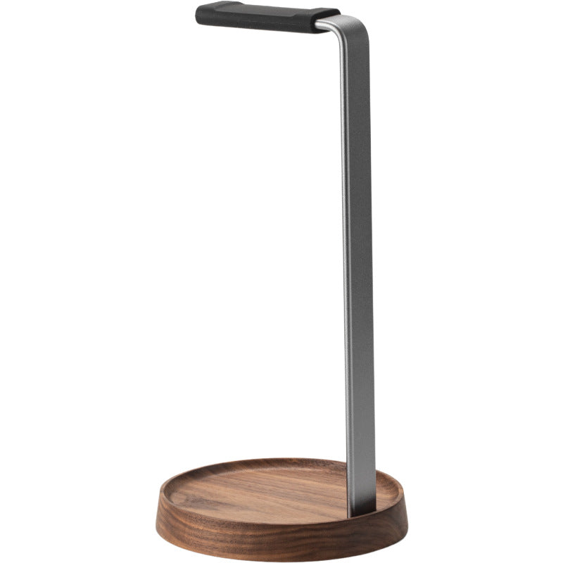 Premium Walnut Wood Headphone Stand – Desk Gaming & Audio Headset Holder L-shaped Earphone Stand