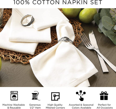 Buffalo Check Farmhouse Cloth Napkin Set - Red & Black, 20x20, 6 Pieces for Stylish Dining