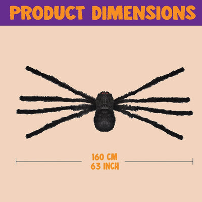 2 Pack 5 FT Scary Giant Black Spider Halloween Decorations for Outdoor Parties and Yard Decor