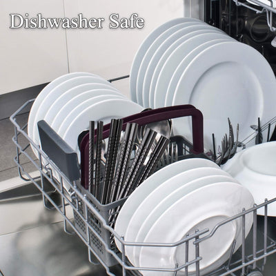 Reusable 5 Pairs Fiberglass Chopsticks - Dishwasher Safe, Japanese & Chinese Style with Elegant Wave Pattern, 9.5 Inches