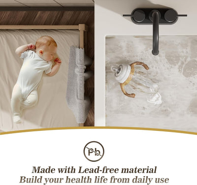 4 Inch 2 Handle Centerset Matte Black Lead-Free Modern Bathroom Faucet, 360 Swivel Spout 2-3 Hole RV Bathroom Vanity Sink Faucet with Pop up Drain and Water Supply Lines,Bf015-1-Mb - GG store