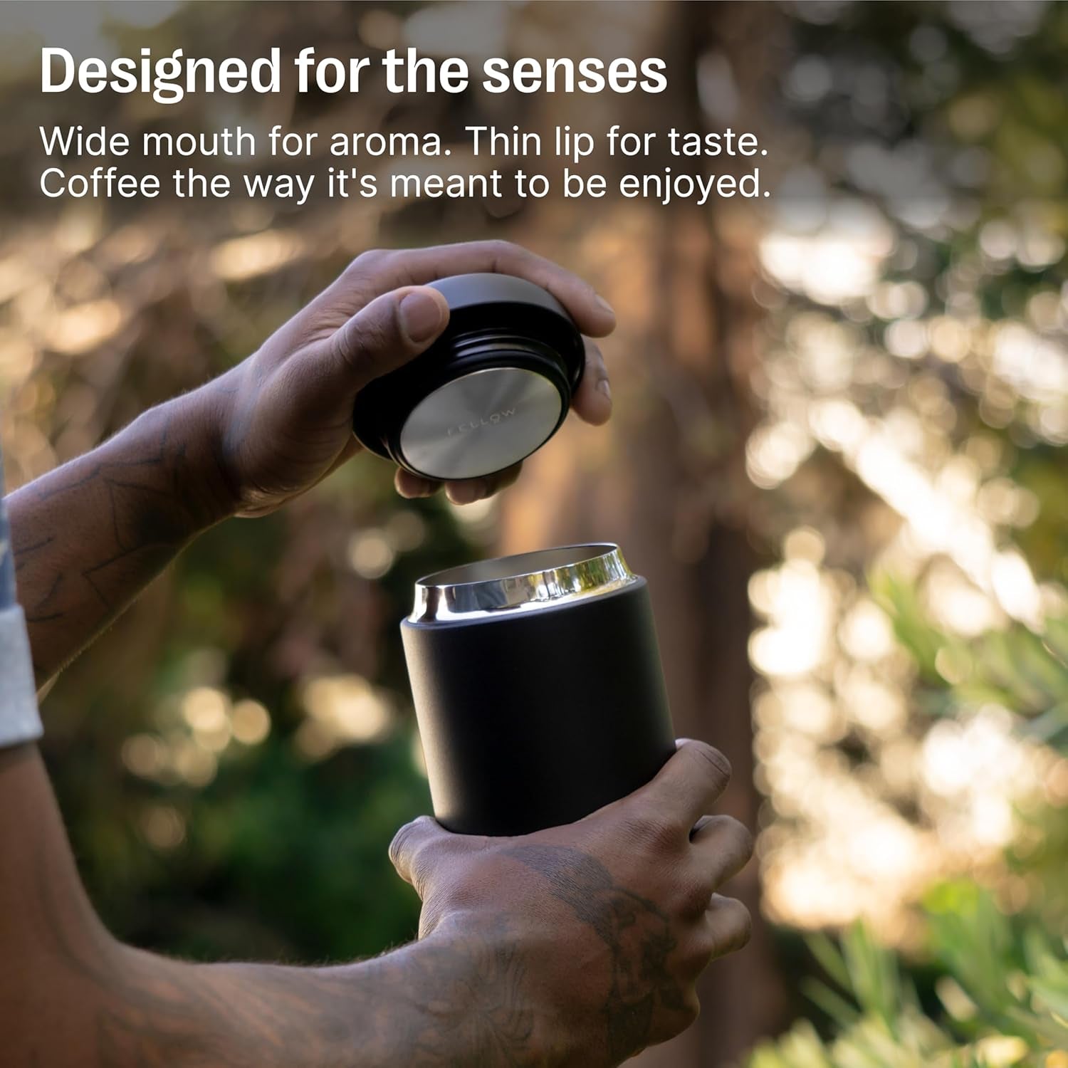 Vacuum Insulated Travel Mug with Ceramic Interior – 12oz Matte Black Leakproof Coffee & Tea Tumbler