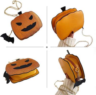 Spooktacular Women's Pumpkin Devil Crossbody Purse - Perfect for Halloween Trick or Treating!
