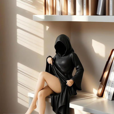 Female Sitting Statue for Desktop/Bedroom/Living Room Halloween Home Decor