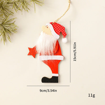 Santa Claus Wooden Ornament Christmas Tree Decoration for Holiday Atmosphere and Scene Arrangement eprolo