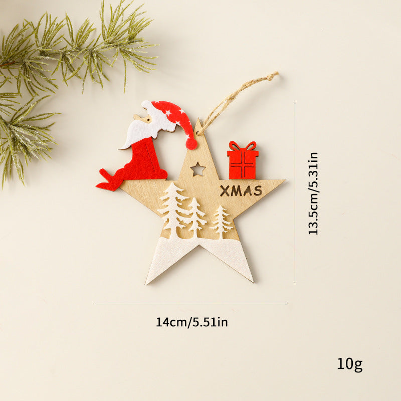 Santa Claus Wooden Ornament Christmas Tree Decoration for Holiday Atmosphere and Scene Arrangement eprolo