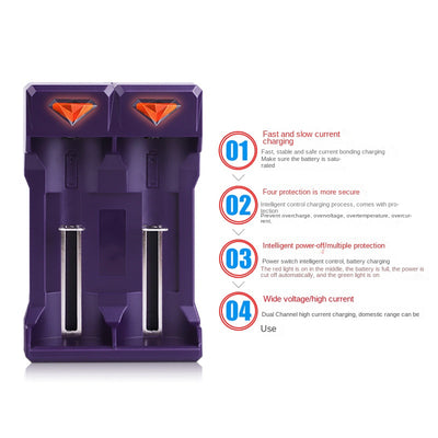 Chewing gum battery charger with 2 slots intelligent 1.2V nickel hydrogen rechargeable battery size 5 and 7 UK201 charger