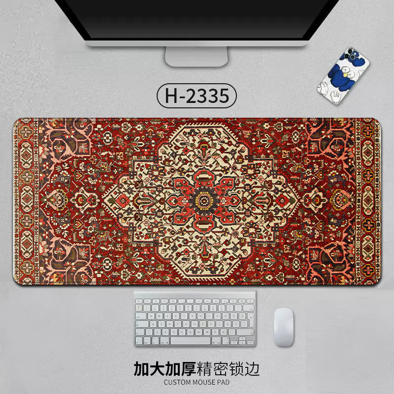 Large Persian-style office mouse pad from eprolo with natural rubber backing, decorative design, and anti-slip surface for desk use.