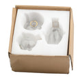Set of three Cavira colour-dipped glass vases with light luxury spray paint, ideal for home decor and floral arrangements.