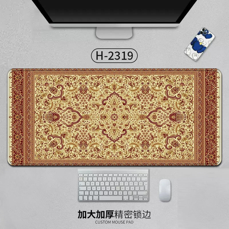 Large Persian-style eprolo office mouse pad with natural rubber backing, anti-slip desk mat for laptop and gaming accessories.