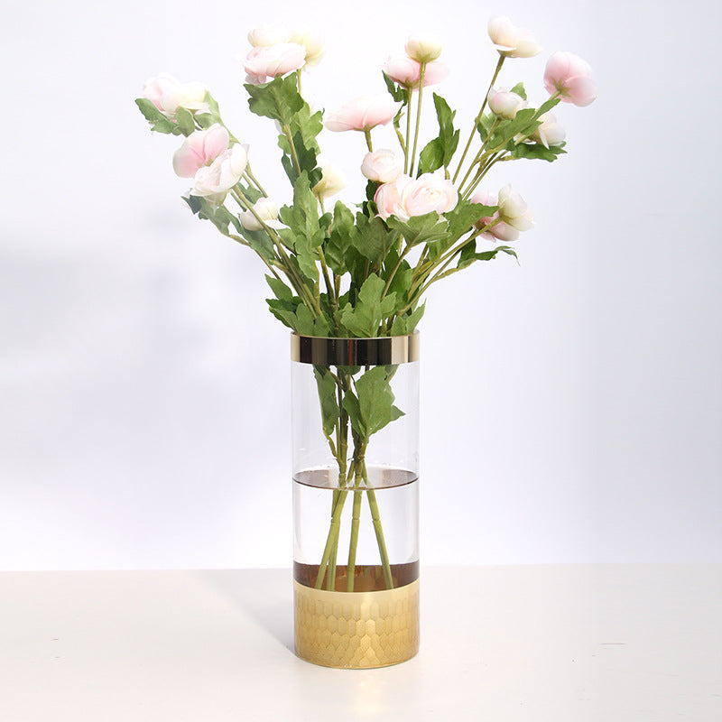 Modern transparent glass vase by Cavira, minimalist hydroponic flower vase for home decor in living rooms, dining areas, or bedrooms.