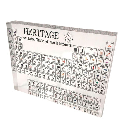 Acrylic Periodic Table Display With Real Elements Kids Teaching School Day Birthday Gifts Chemical Element Display Home Decor