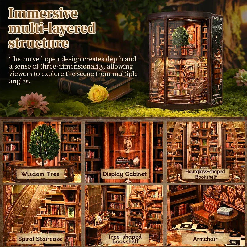 Handcrafted Miniature Bookend Decor – Vintage Style Shelf & Desk Decoration
