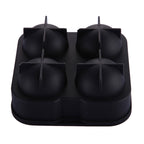 Cavira 4-cavity silicone ice ball mold making four large 4.5cm ice spheres for whiskey and cocktails, leak-proof and food-grade silicone