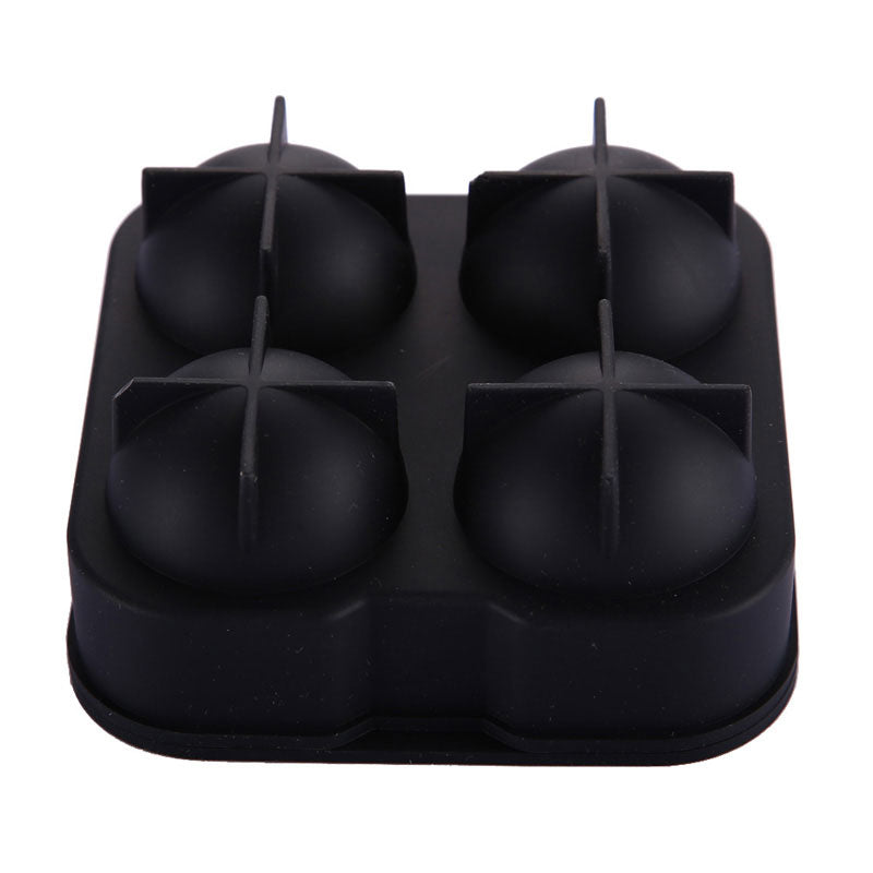 Cavira 4-cavity silicone ice ball mold making four large 4.5cm ice spheres for whiskey and cocktails, leak-proof and food-grade silicone