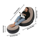 Inflatable Lounge Chair with Footrest - Portable Air Sofa for Indoor & Outdoor - Cavira