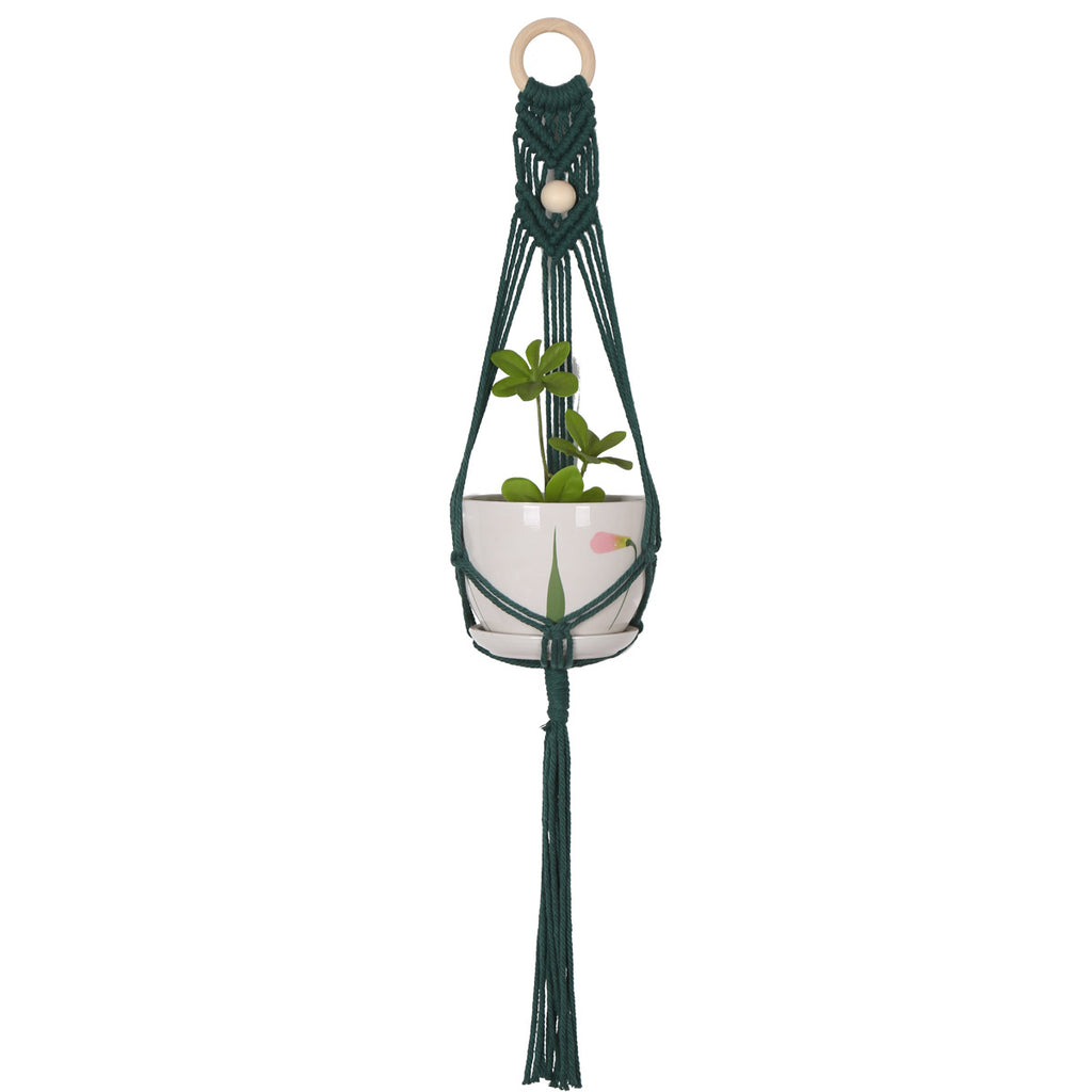Boho Macramé Wall Hanging Plant Holder | Hand-Woven Cotton & Iron Ring | Nordic Wall Décor | Bedroom, Living Room & Balcony | Cavira - Cavira