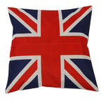 Union Jack cotton linen cushion cover by Cavira, vintage British style throw pillowcase for sofa, bedroom, and home decor.