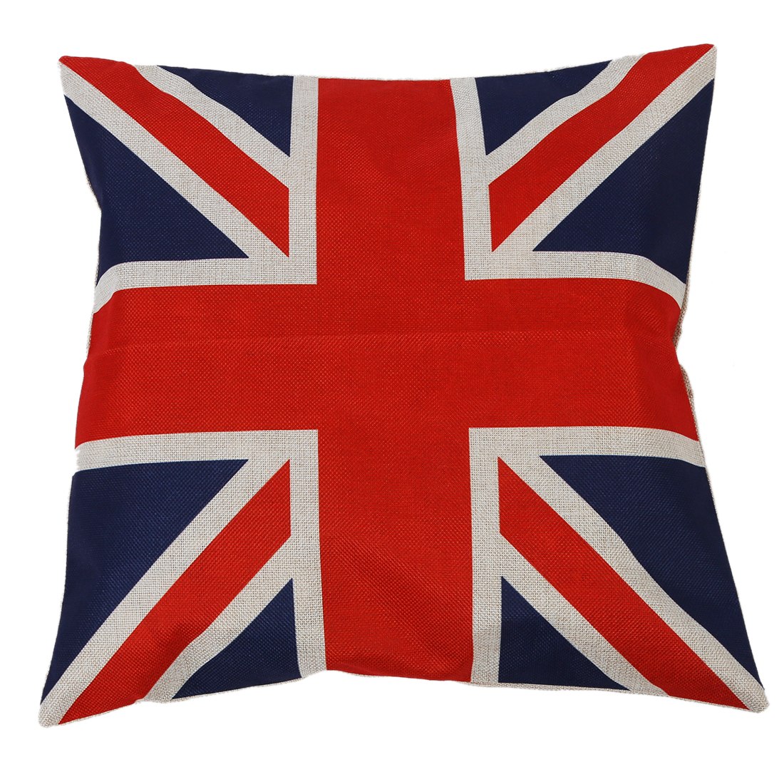 Union Jack cotton linen cushion cover by Cavira, vintage British style throw pillowcase for sofa, bedroom, and home decor.