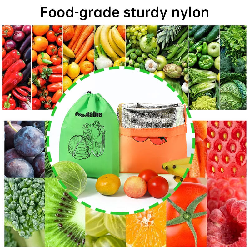 Insulated bag: Reusable storage organizer for bananas, lettuce and vegetables (drawstring closure) eprolo