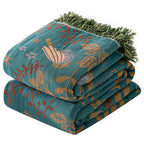 Cavira Spring Bird cotton gauze sofa cover in Chinese Nordic style, full coverage throw blanket for all seasons, with bird pattern.