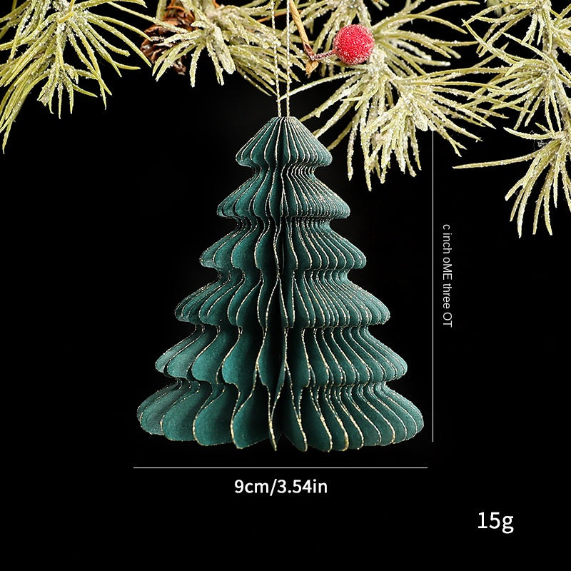 New Christmas Decorative Origami Christmas Tree Honeycomb Ball Ornament Creative Snowflake Angel INS Hanging Decoration eprolo