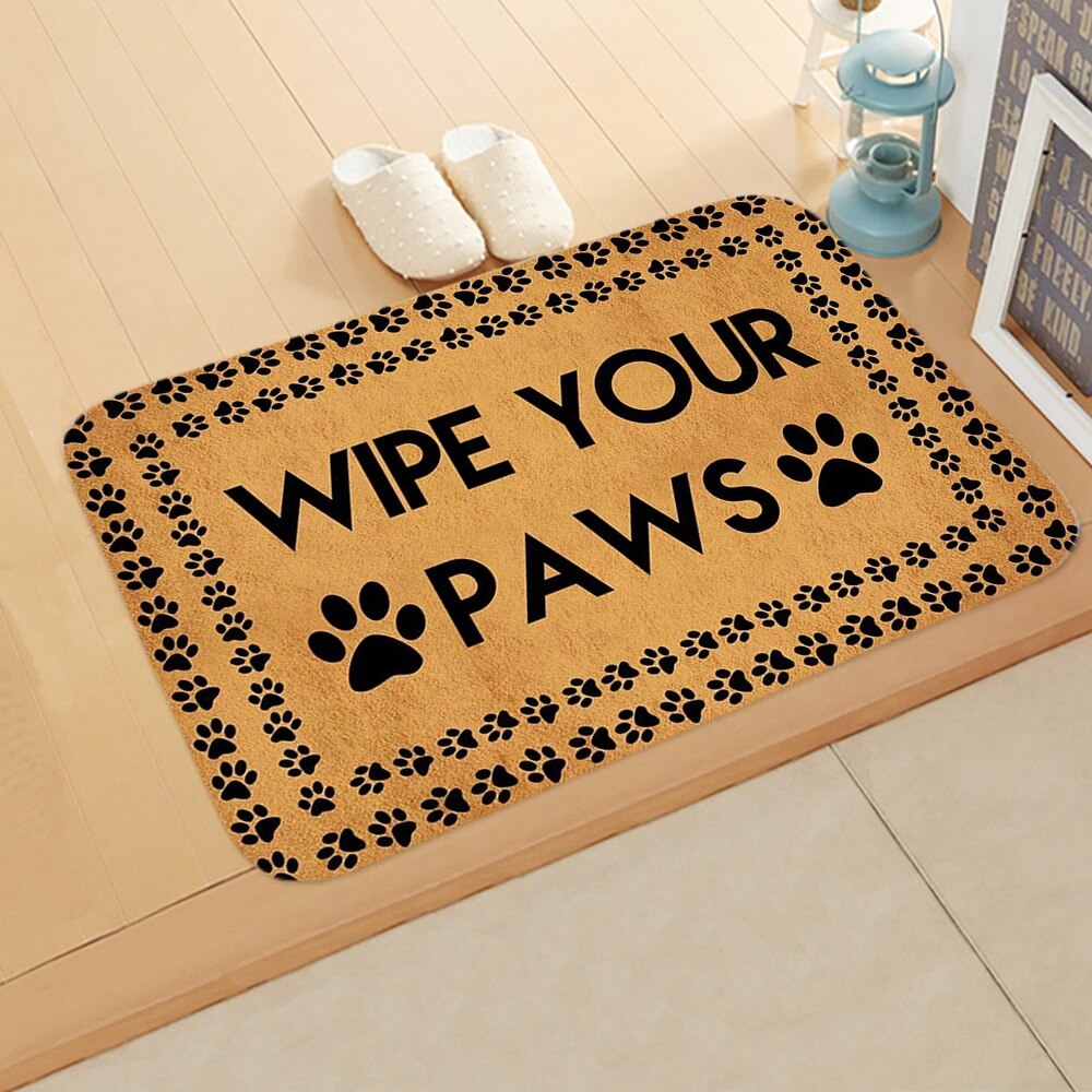 Printed flannel doormat with colorful pattern, 40x60cm, featuring anti-slip backing, ideal for entrance, hallway, kitchen, or bedroom.