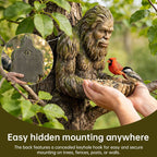 Bigfoot Sasquatch bird feeder by Cavira, weather-resistant resin garden ornament for outdoor wildlife, with three design options.