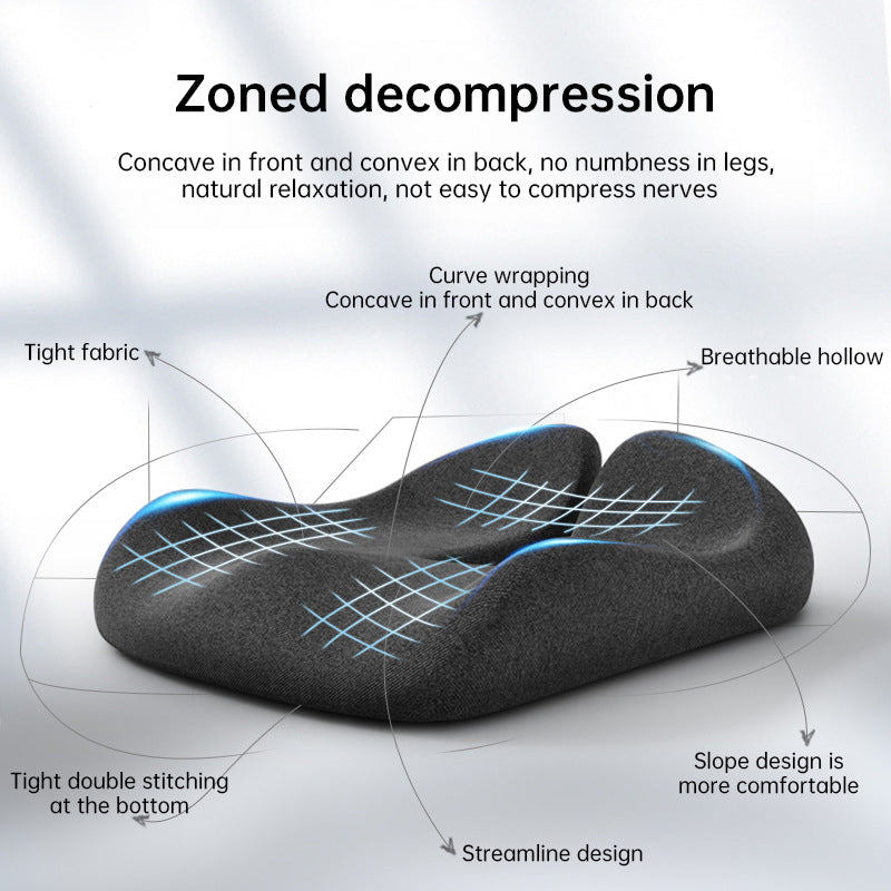 Memory Foam Coccyx Cushion. Alleviates tailbone/sciatica/back pain. Non - slip for office/car seats. - GG store