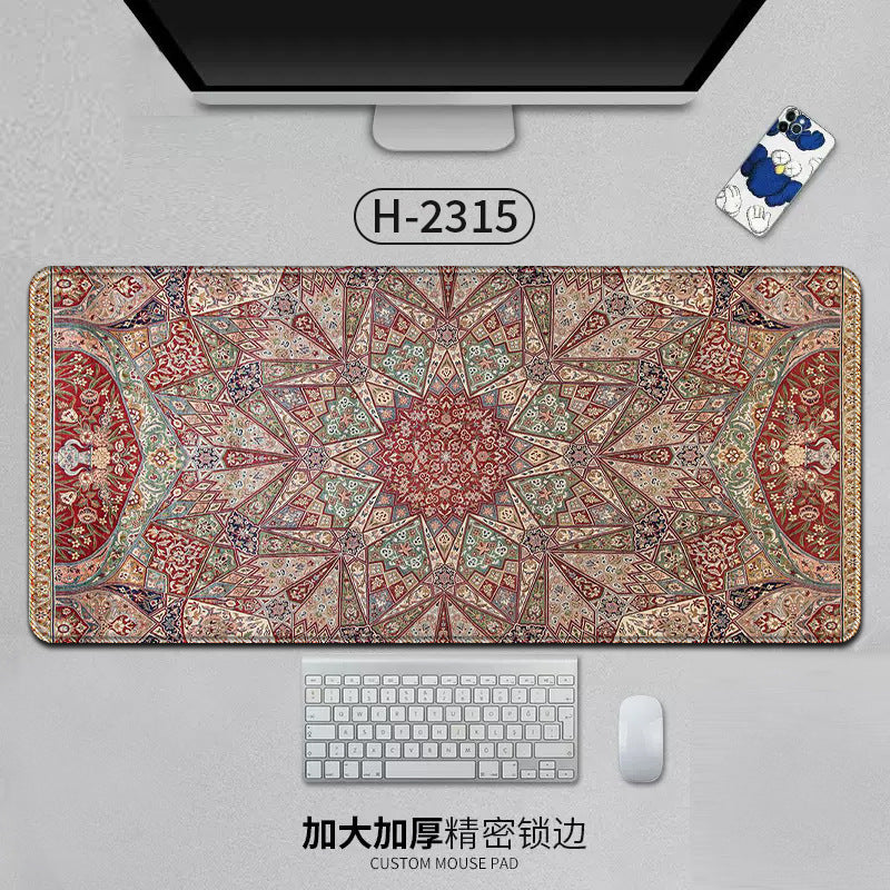 Large Persian-style office mouse pad by eprolo, natural rubber anti-slip desk mat with intricate Persian pattern for office and gaming use.