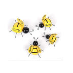Set of four Cavira Iron Bee wall art sculptures, 3D metal animal wall hangings for home, garden, and rustic farmhouse decor.