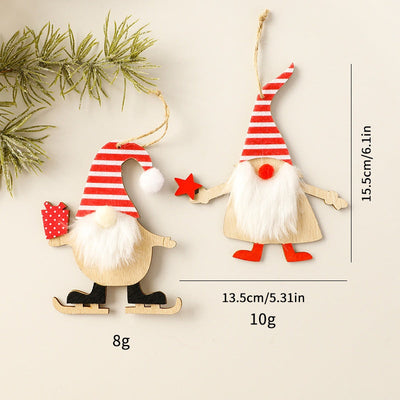 Santa Claus Wooden Ornament Christmas Tree Decoration for Holiday Atmosphere and Scene Arrangement eprolo