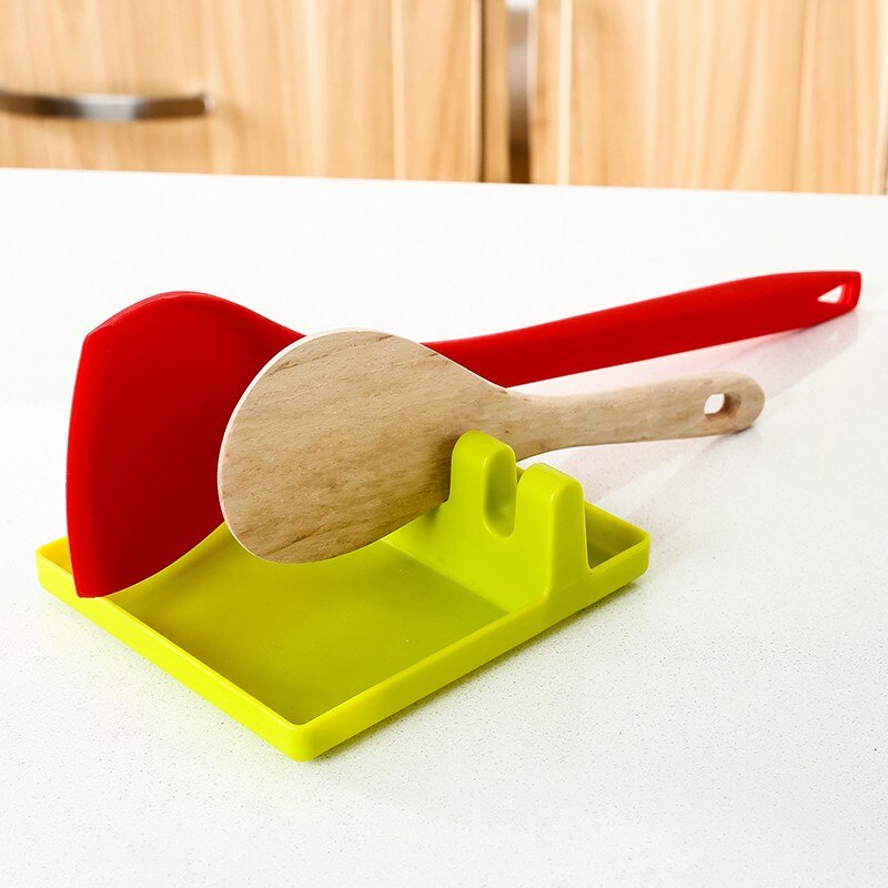 Eprolo spoon pot lid shelf mounted on kitchen wall, holding pot lids and cooking utensils for organized storage.