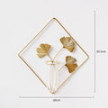 Golden iron wall-mounted hydroponic vase by Cavira, Scandinavian glass bud vase for living room, bedroom, and home decor.