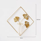 Golden iron wall-mounted hydroponic vase by Cavira, Scandinavian glass bud vase for living room, bedroom, and home decor.
