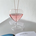 Cavira love heart glass vase with ribbon, romantic hydroponic flower vase for home decor and gifting, featuring clear glass and decorative ribbon