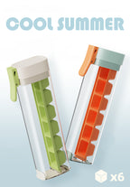 Large orange and green Cavira ice ball maker mold with food-grade PP and PC for slow-melt whiskey, cocktails, and iced coffee.