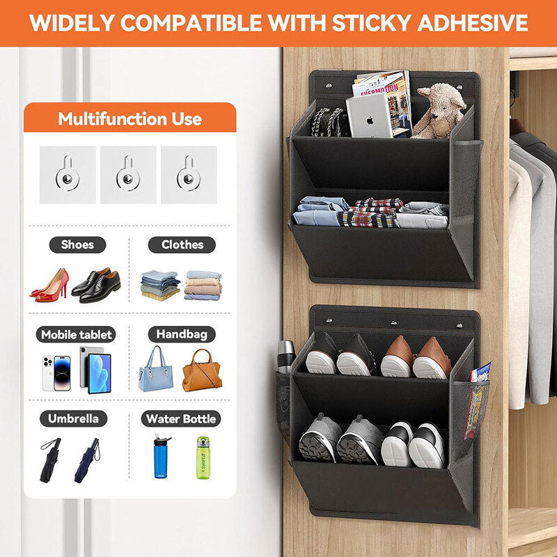 RV shoe storage (adhesive), over-door rack with deep pockets – for motorhomes, narrow wardrobes, 1 piece - GG store