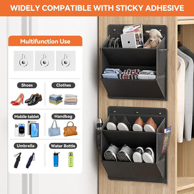 RV shoe storage (adhesive), over-door rack with deep pockets – for motorhomes, narrow wardrobes, 1 piece - GG store