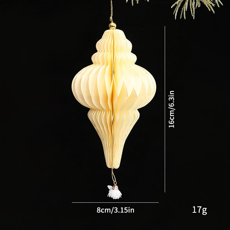 New Christmas Decorative Origami Christmas Tree Honeycomb Ball Ornament Creative Snowflake Angel INS Hanging Decoration eprolo