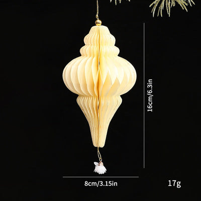 New Christmas Decorative Origami Christmas Tree Honeycomb Ball Ornament Creative Snowflake Angel INS Hanging Decoration eprolo