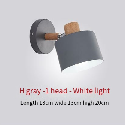 Nordic wooden iron bedside wall lamp by Cavira, minimalist creative wall light for bedroom, corridor, or restaurant decor.