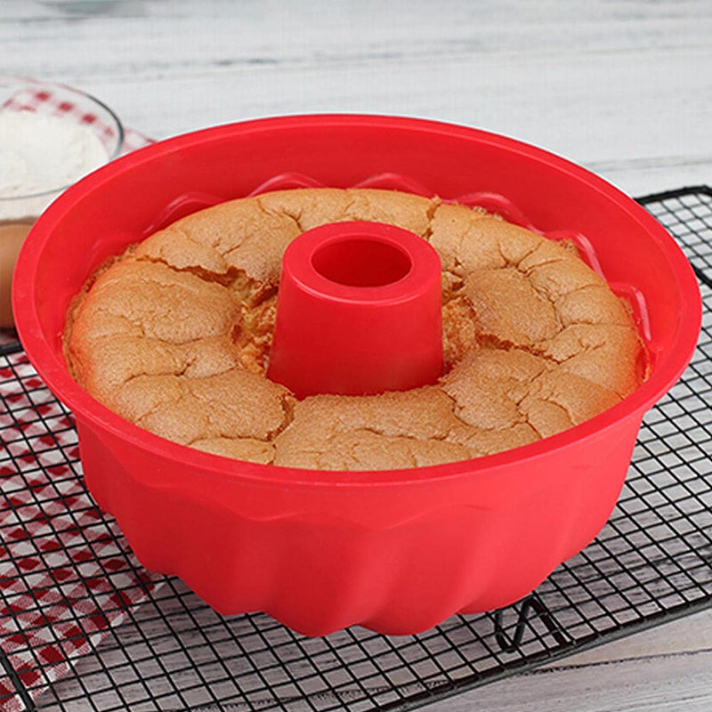10-Inch Silicone Bundt Cake Pan - Non-Stick Baking Mold for Cakes & Desserts - Cavira