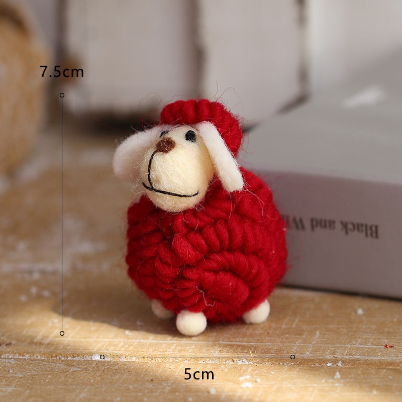 Christmas Scene Decoration Props Tree Ornaments Felt Desk Decor DIY Kit Creative Hanging Accessories