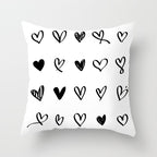 Geometric Jacquard knitted cushion cover in black, white, and grey polyester with modern design for sofa or home decor.
